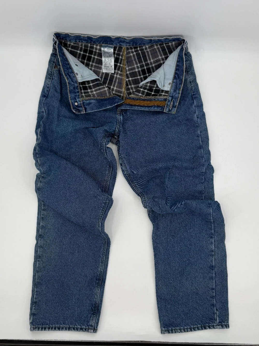 Carhartt B172 DST Flannel Lined Denim Jeans 34x32 Dark Stone Relaxed  Workwear